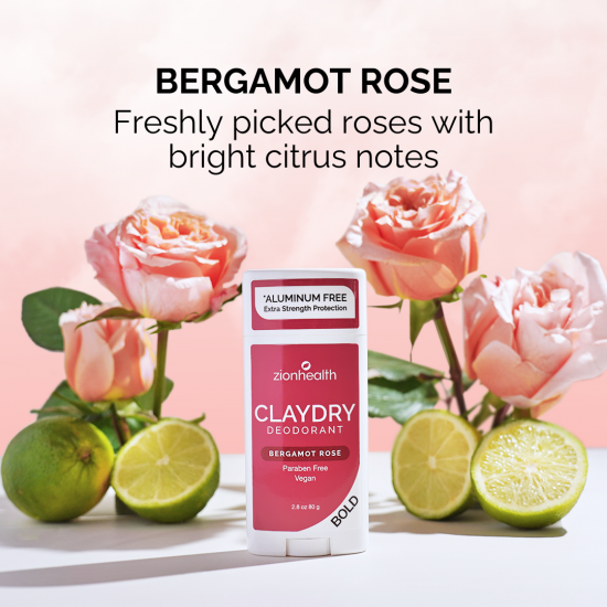 CLAYDRY™ BOLD Bergamot Rose Aluminum-Free Natural Deodorant